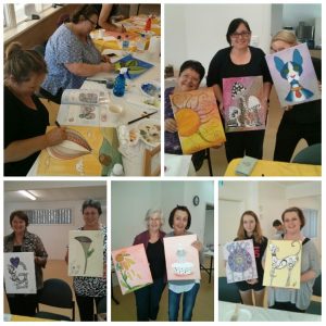 Zentangle ZIA Create A Canvas Workshop - participants art
